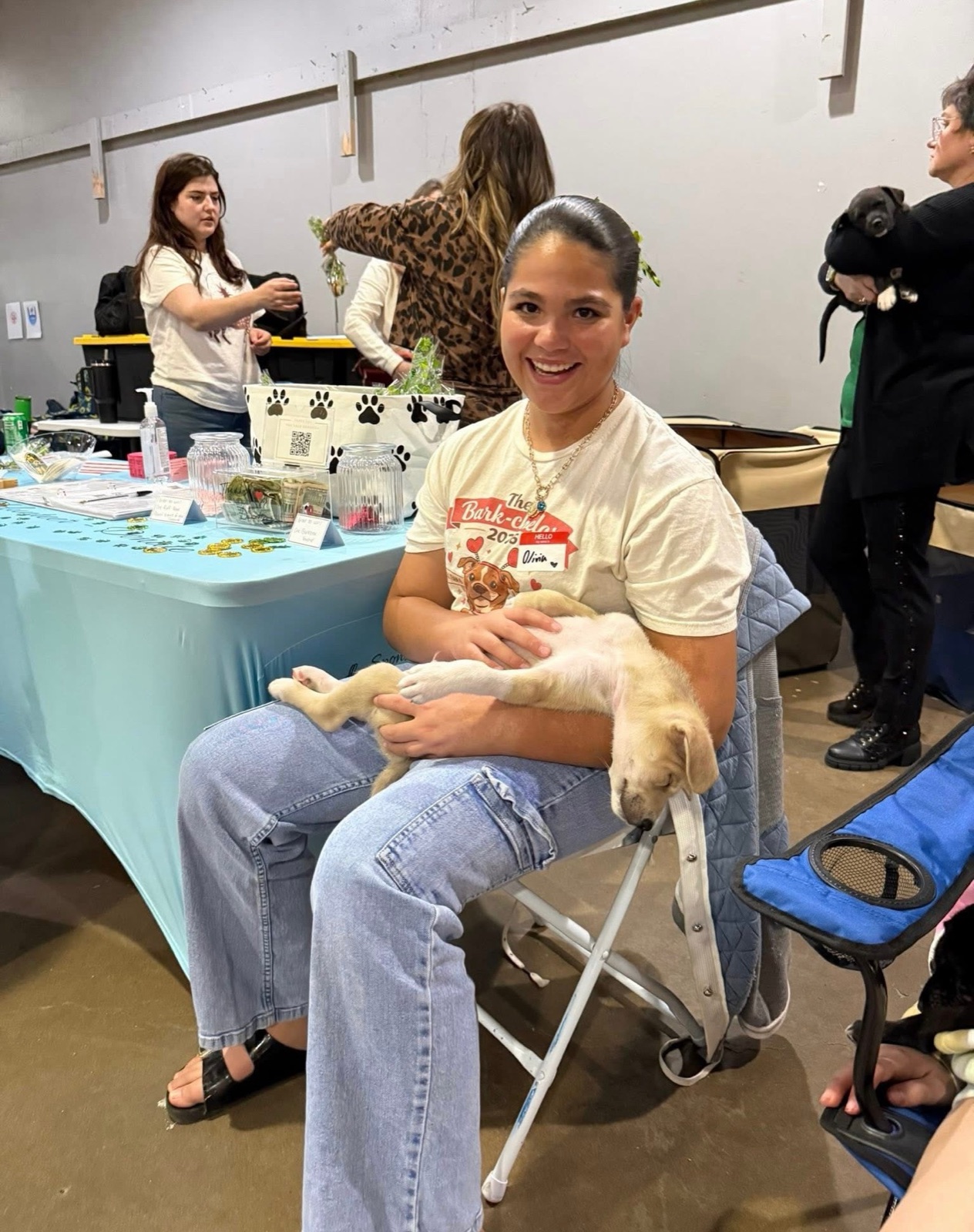 A volunteer with a rescue animal